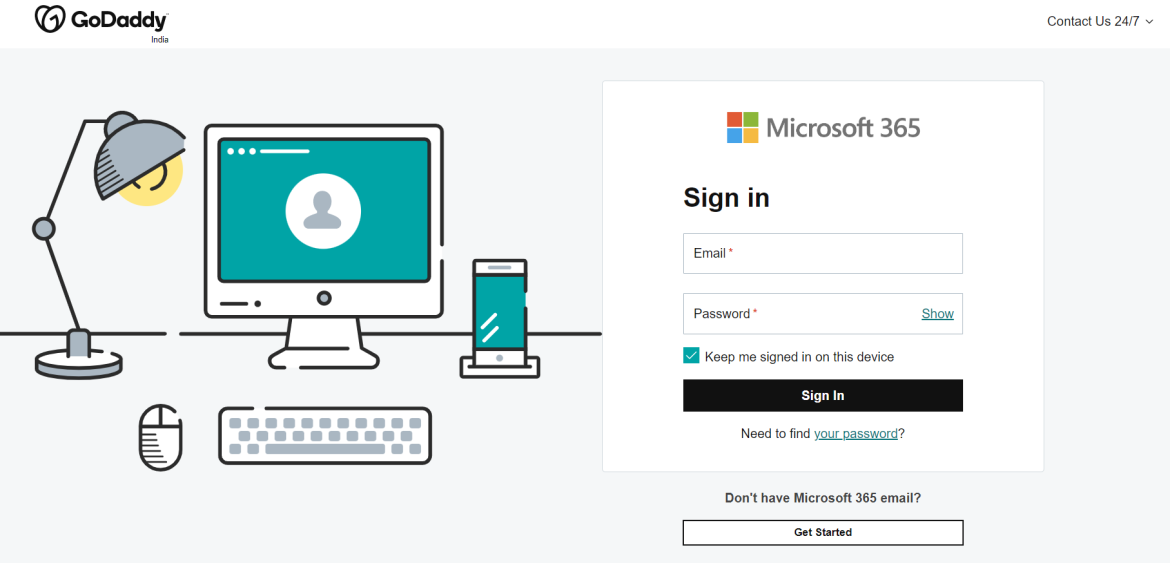 Using-MS-Office-365-to-log-into-a-GoDaddy-account
